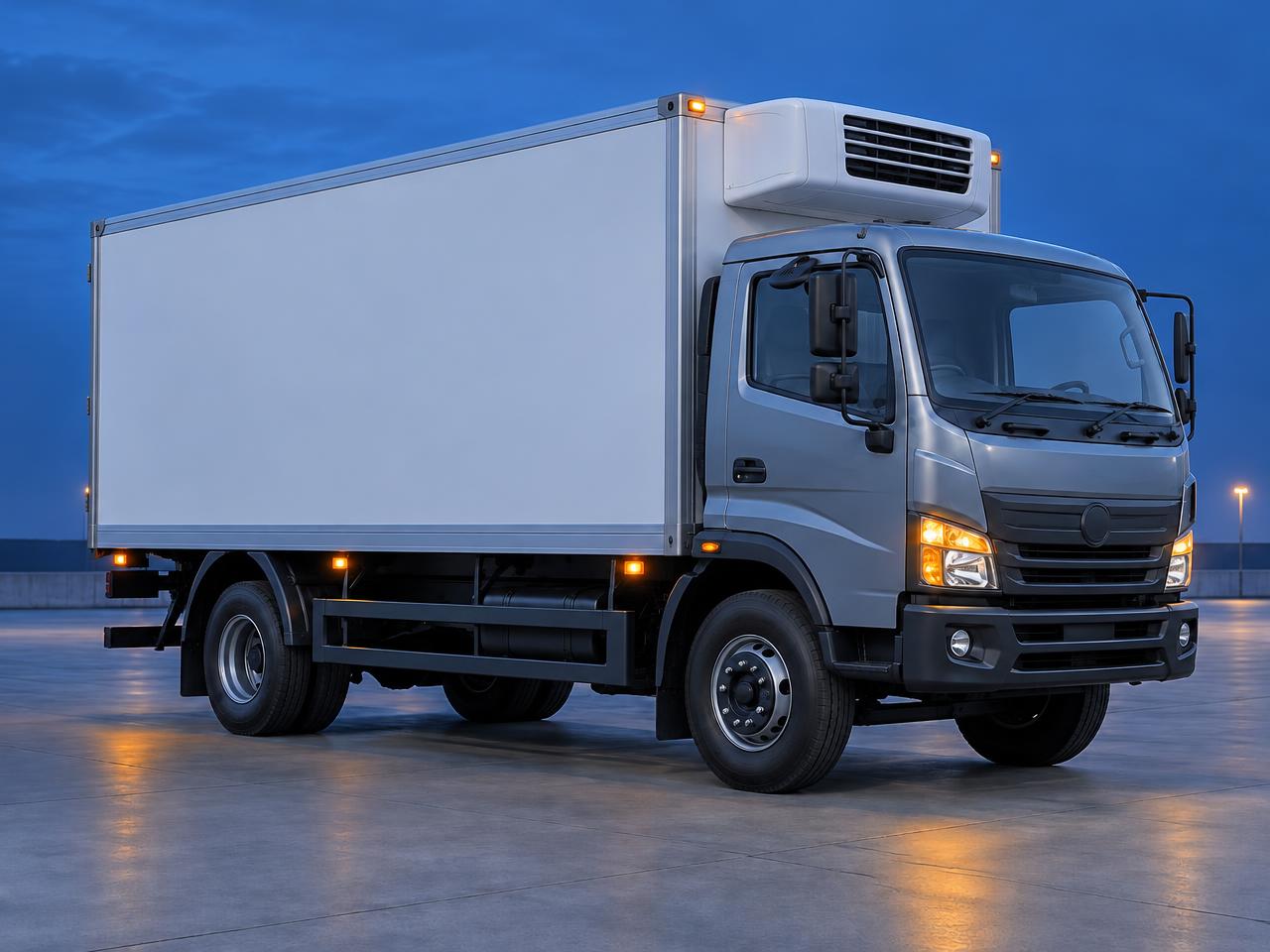 17 feet refrigerated medium commercial truck with cooling unit